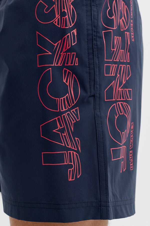 Jack & Jones Contrast logo detail swimwear blue