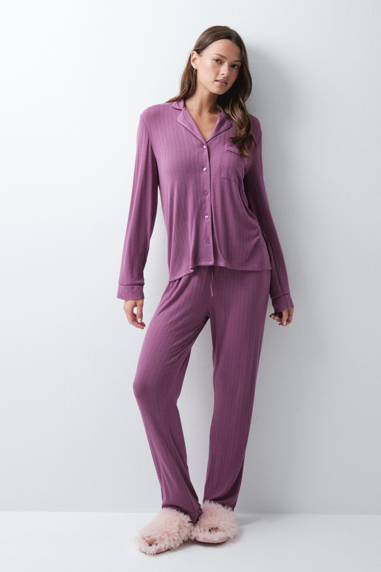Women'secret Pyjama long chemise grenat