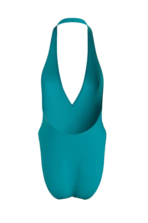 Womensecret Open back halterneck swimsuit kék