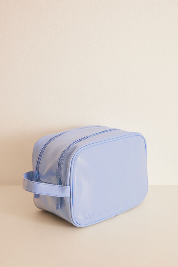 Womensecret Large blue patent vanity case blue