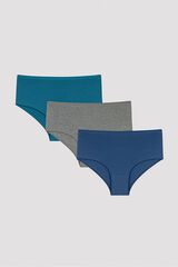 Penti Pack de tr&ecirc;s cuequinhas altas estampado