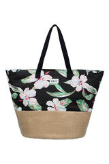 Roxy Bolsa playa rafia estampado gris