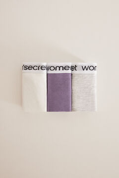 Womensecret 3er-Pack Slips Baumwolle Logo Weiß