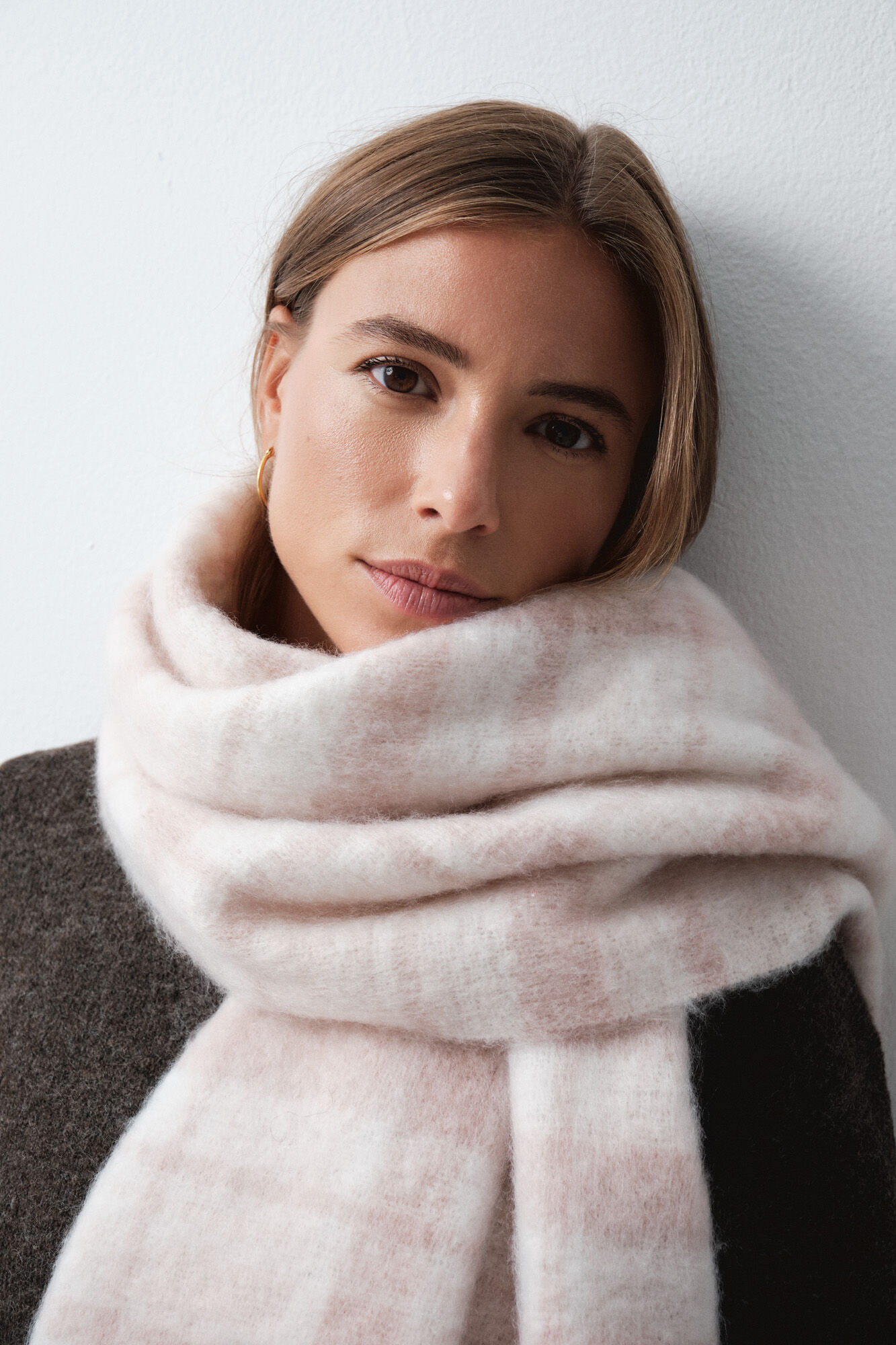 Women'secret Plaid mohair-effect scarf