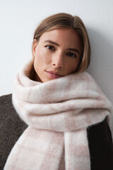 Women'secret Plaid mohair-effect scarf nude