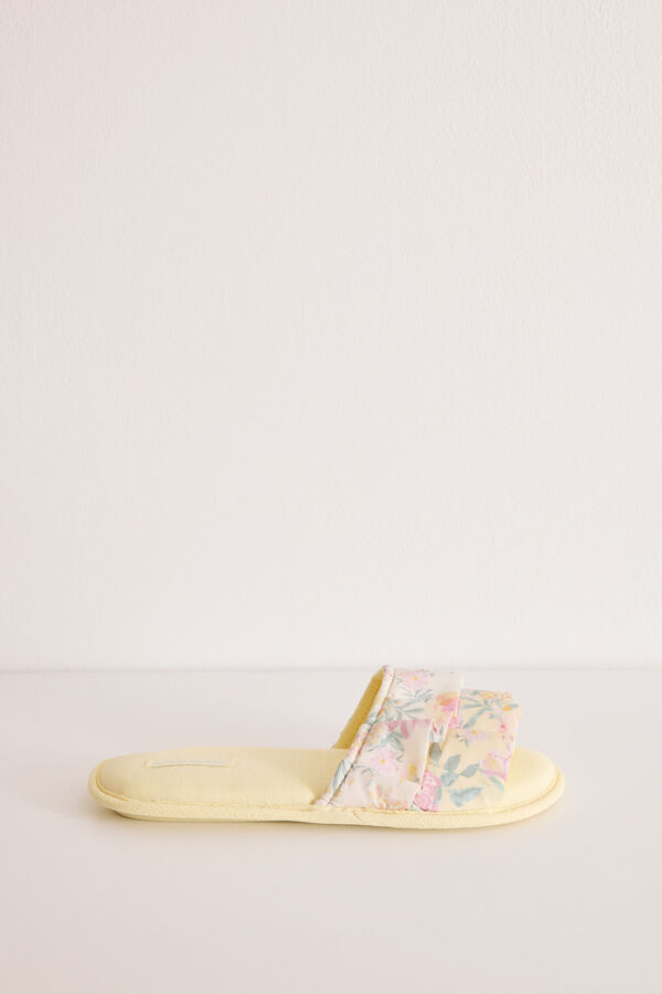 Womensecret Yellow floral open slippers printed