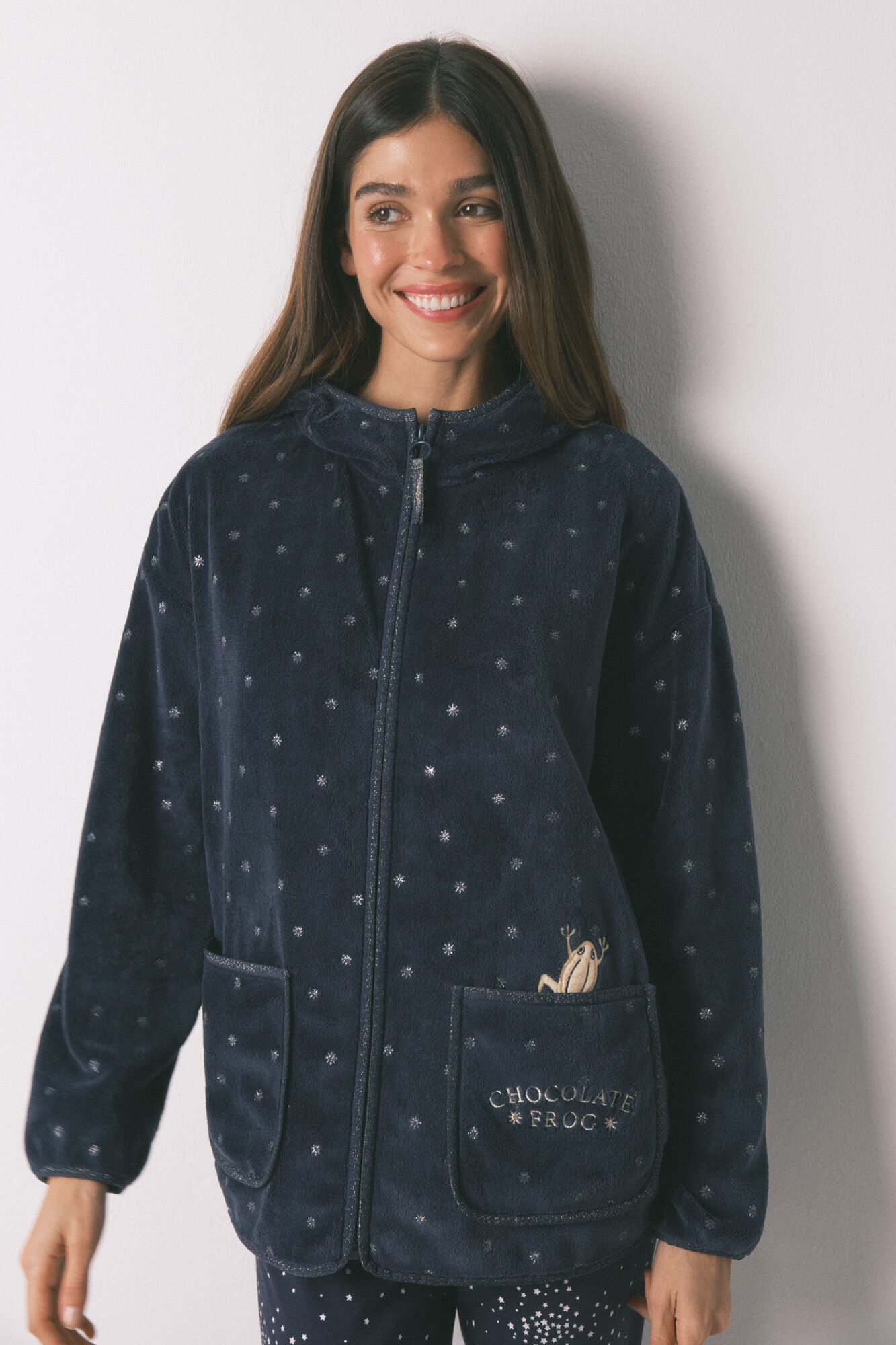 Women'secret Short blue lurex fleece Harry Potter robe