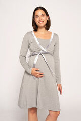 Womensecret Nursing nightgown with tie print Grau