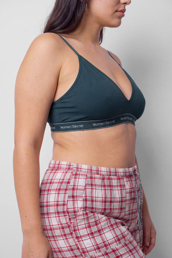 Women'secret Green microfibre triangle bra NATURAL green
