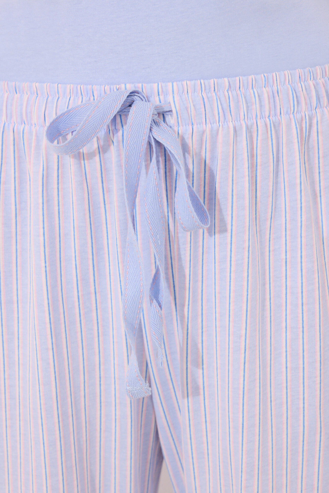 Pyjama Capri Women'secret Daily Pastels - Haut Manches Courtes Col V, Pantalon Capri - Tissu Rib Et Viscose Imprimé Géométrique - 3
