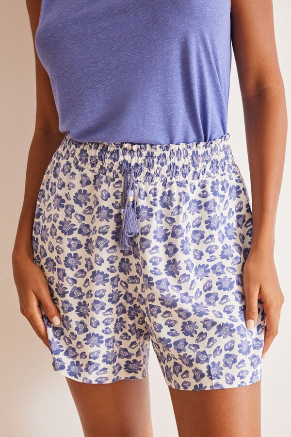 Womensecret Blue floral print shorts Print