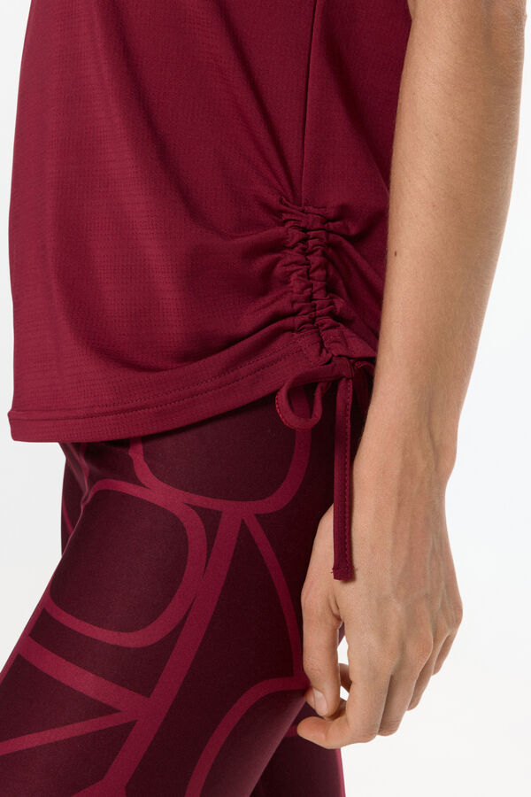 Only Play T-shirt manga curta com franzido rosa