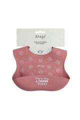 Mr. Wonderful Babero de silicona rosa Me lo voy a comer todo estampado
