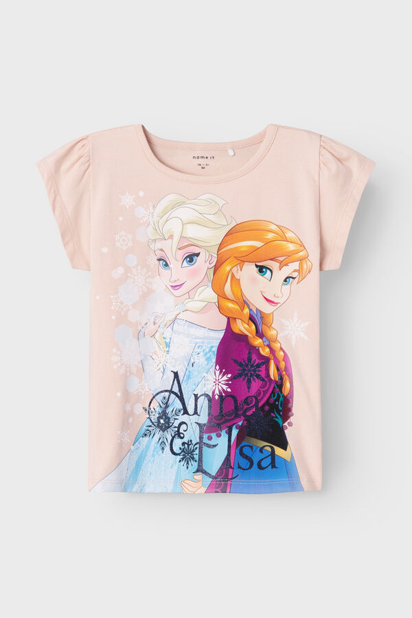 Womensecret Girls' short-sleeved Frozen T-shirt Ružičasta