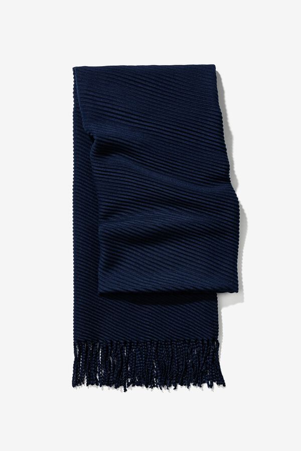 Vilanova Pleated rectangular blanket bleu