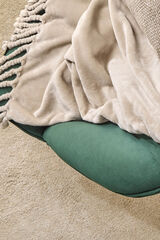 Textura Fleecedecke Fransen Naturwei&szlig;