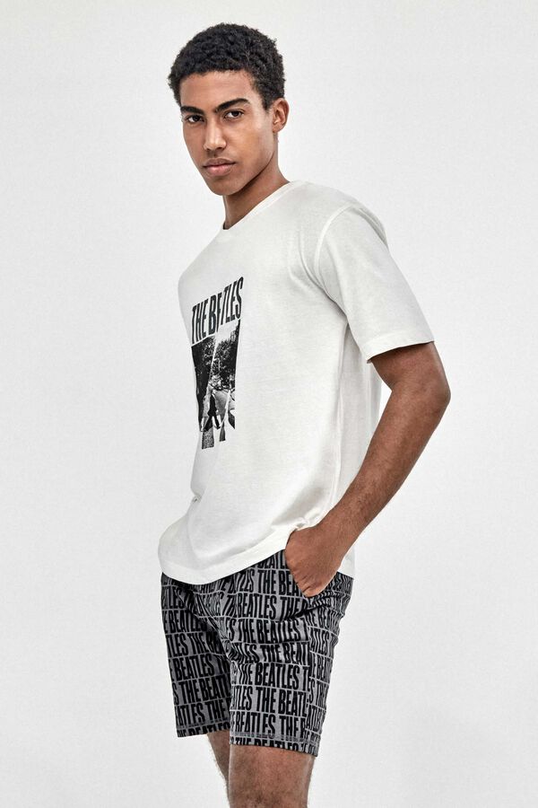 Gisela The Beatles print men's pyjamas white