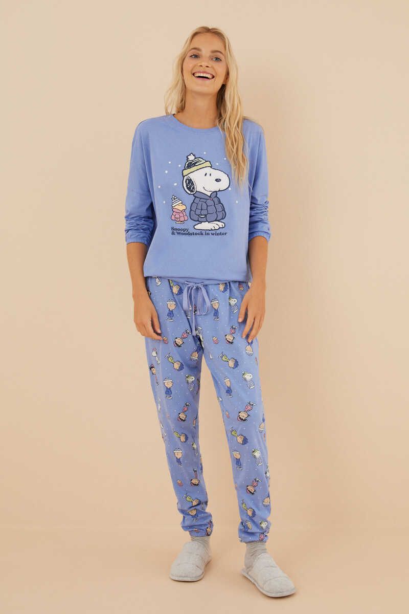 Womensecret Pijama 100% algodão Snoopy azul azul
