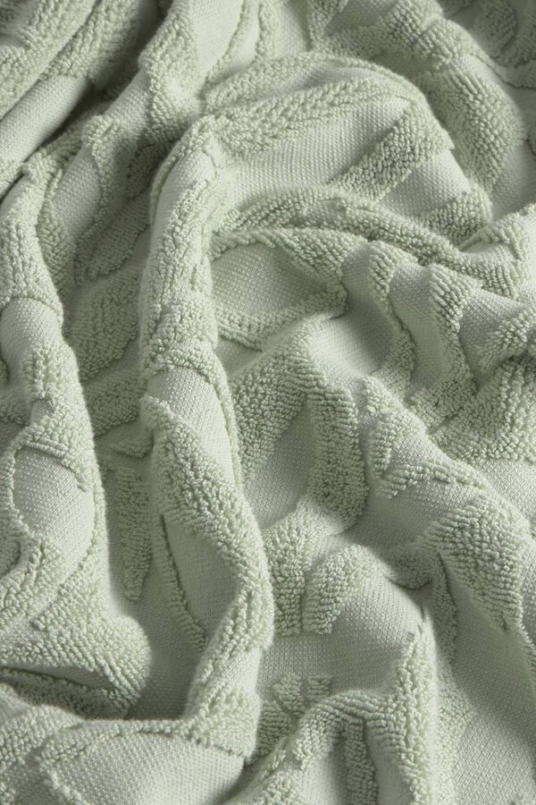 Textura Jacquard terry leaf towel green