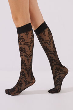 Womensecret Short black lace stockings black