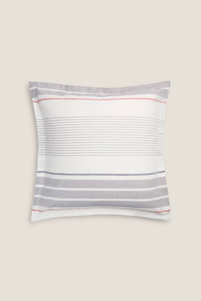 Womensecret Striped cotton cushion cover gris