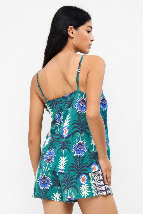 Gisela Short algod&oacute;n estampado pi&ntilde;as blanco