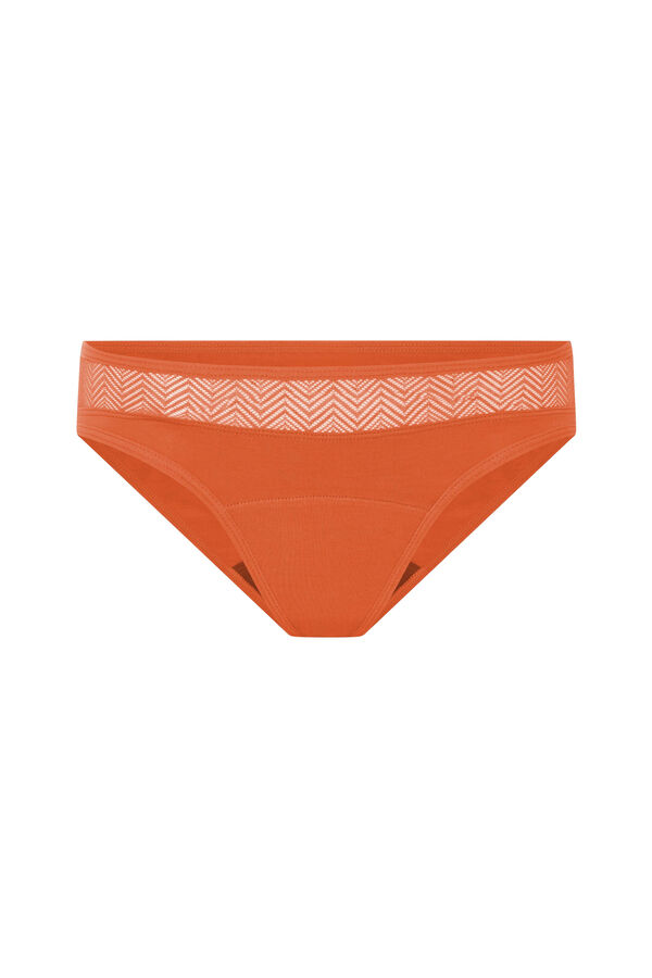 Modibodi Braga Menstrual Encaje Bamb&uacute; Flujo Moderado Brick naranja