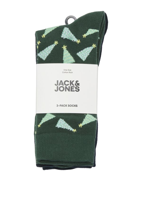 Jack & Jones Calcetines con algod&oacute;n Navidad verde