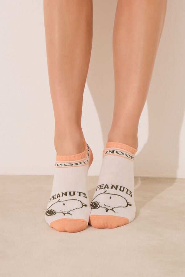 Women'secret Lot de 3 chaussettes courtes Snoopy imprimé