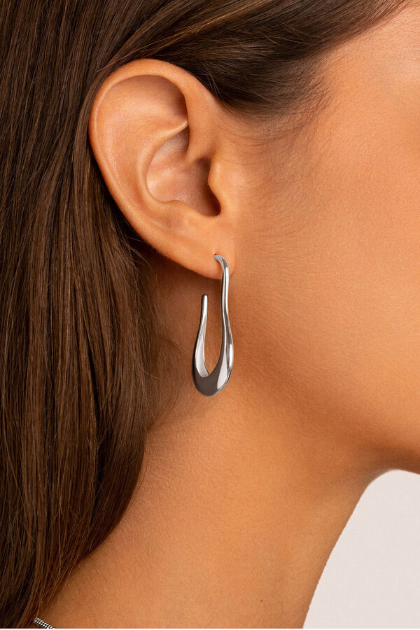 Womensecret Organic Abba steel earrings Grau