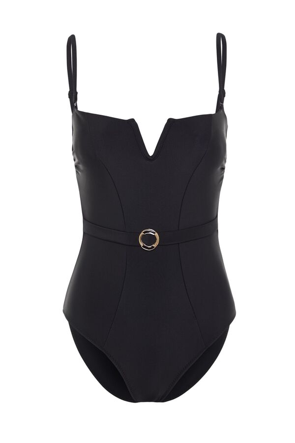 Trendyol Ba&ntilde;ador de corte recto femenino negro