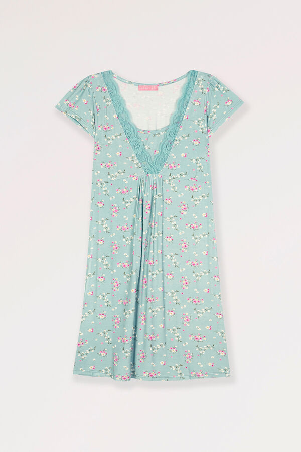 Ohma! Floral print nursing nightgown printed