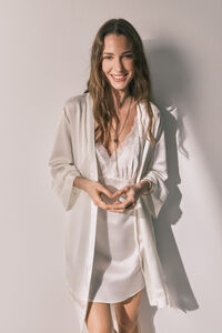 Women'secret Beige satin long robe