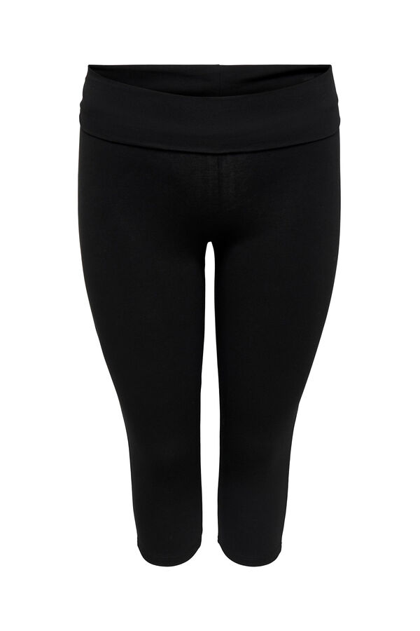 Womensecret Plus size stretch capri leggings black