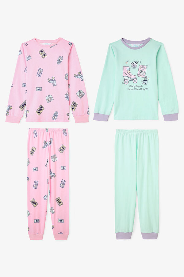 Penti Pack de 2 pijamas de manga larga de algod&oacute;n Retro Toy para ni&ntilde;a estampado