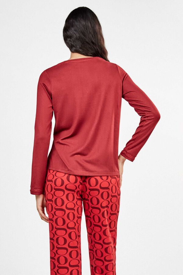 Gisela Long pyjamas with T-shirt burgundy