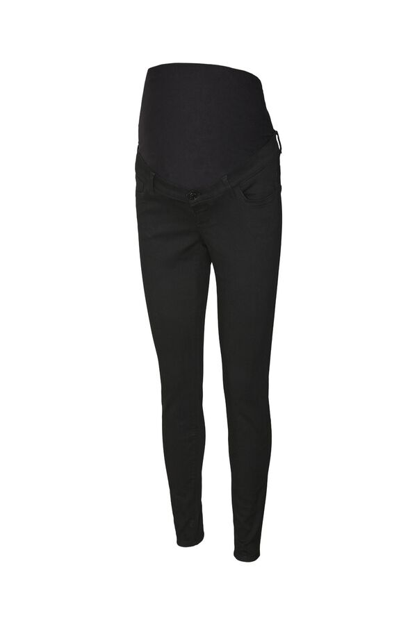 Mamalicious Maternity skinny jeans with elasticated waistband black