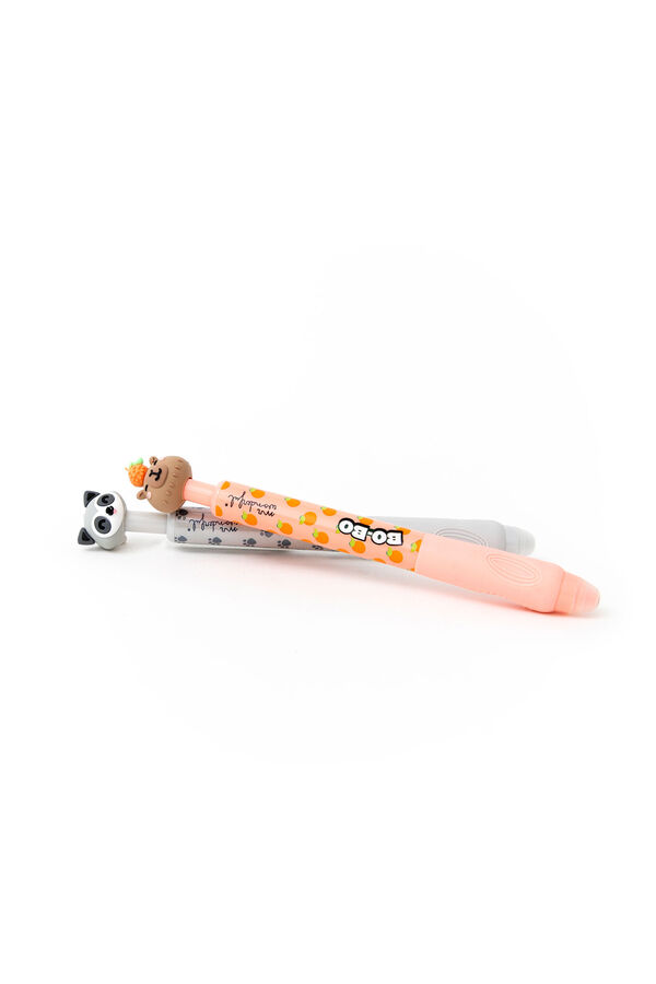 Mr. Wonderful Set of 2 erasable Raccoon and Capybara pens Bo-Bo Click! printed