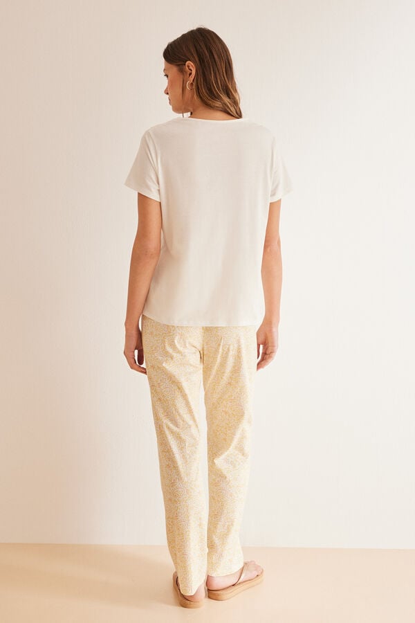 Womensecret Paisley 100% cotton pyjamas  beige