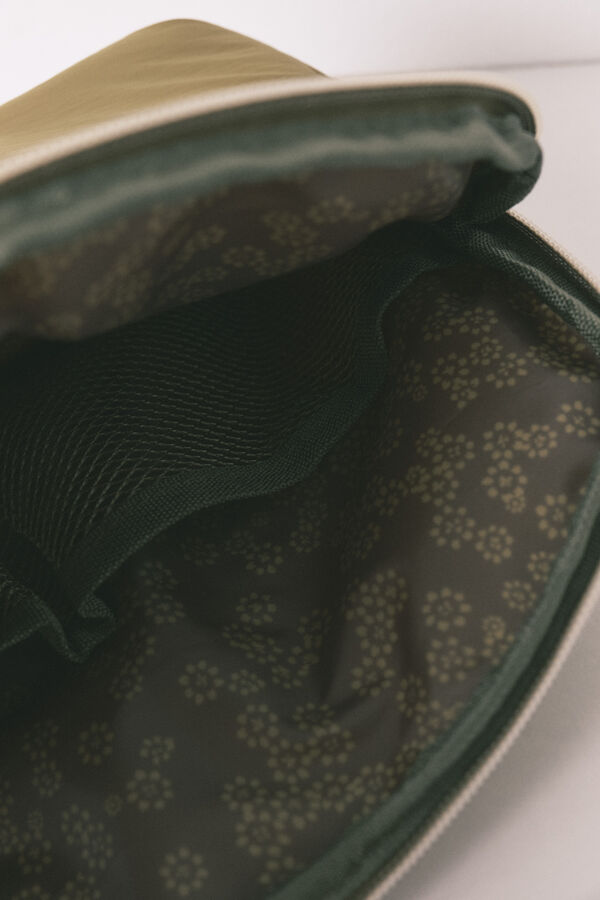 Women'secret Trousse de toilette moyenne &agrave; fleurs verte vive beige