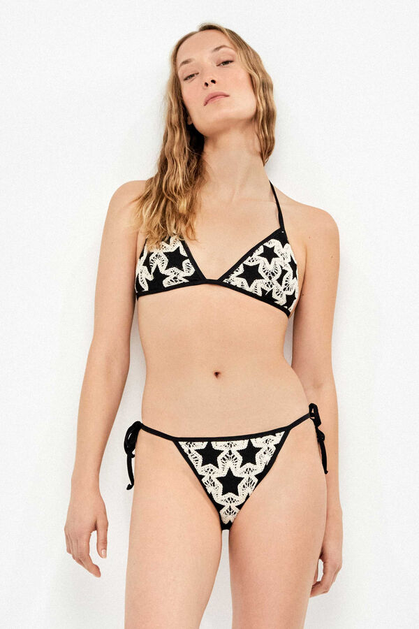 Gisela Crochet side straps bikini bottoms white