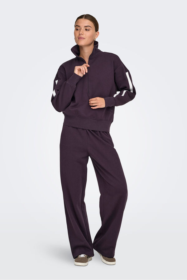 Only Play Sudadera oversized cuello alto morado/lila