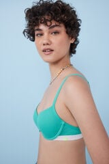 Womensecret Green cotton push-up bra green