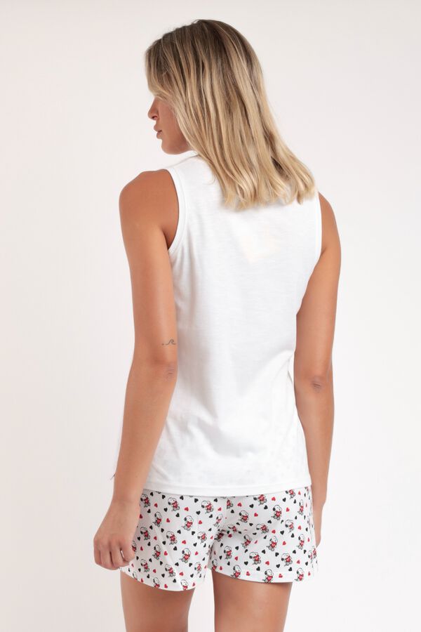 Admas Pijama corto Snoopy corazones blanco