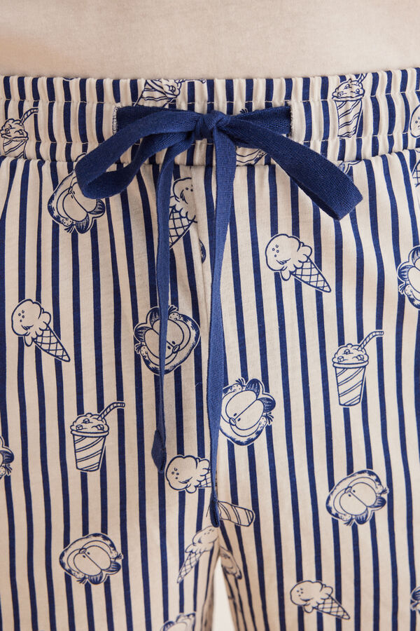 Womensecret Men's short pyjamas, 100% cotton, Garfield blue