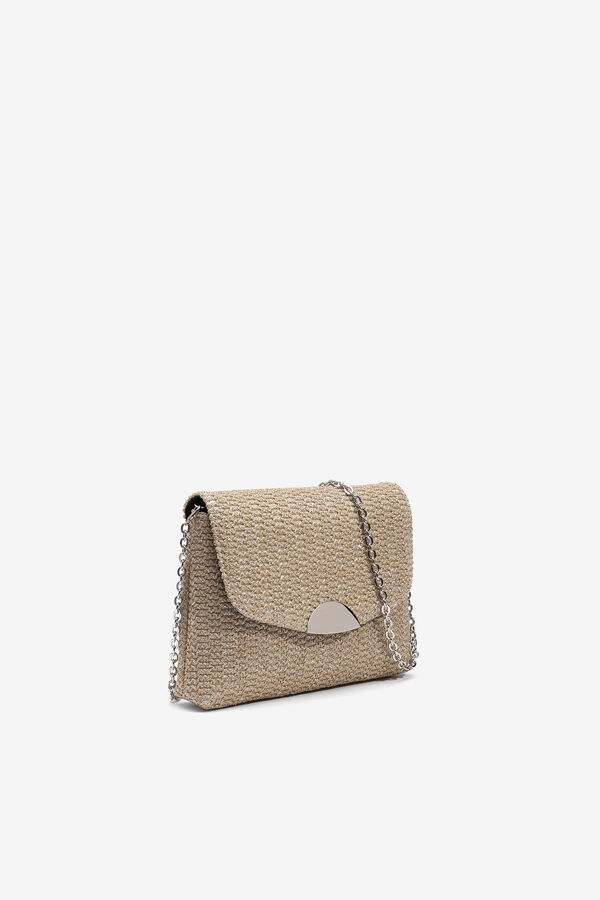 Vilanova Mala Clutch Efeito Palha Brilhante cinzento