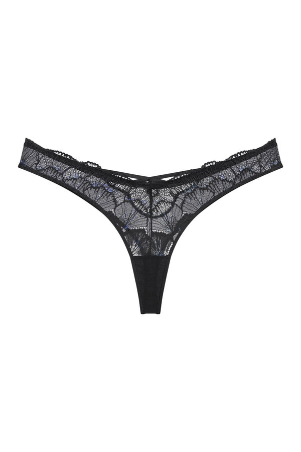 Triumph Tanga de renda preto