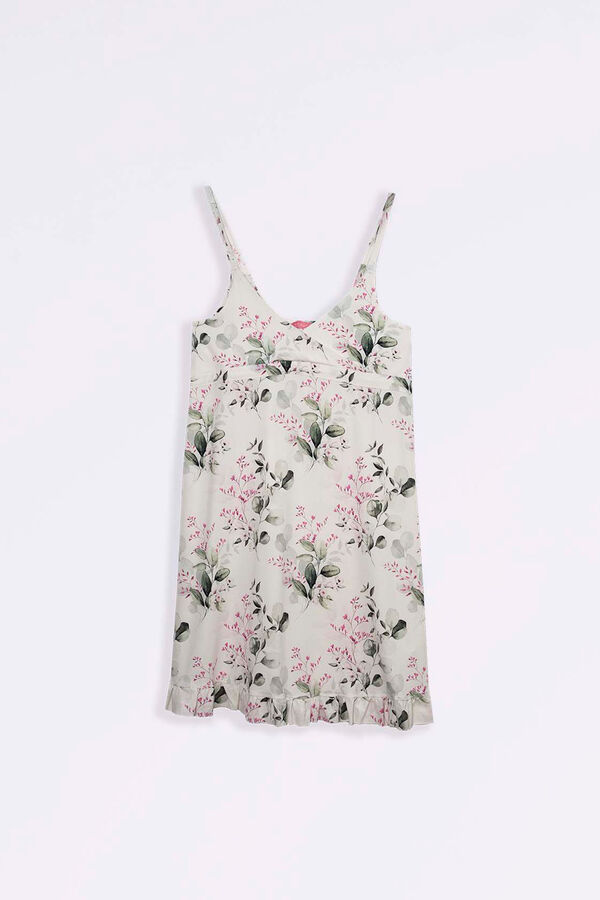 Womensecret Camisa de dormir de amamentação às flores com alças branco