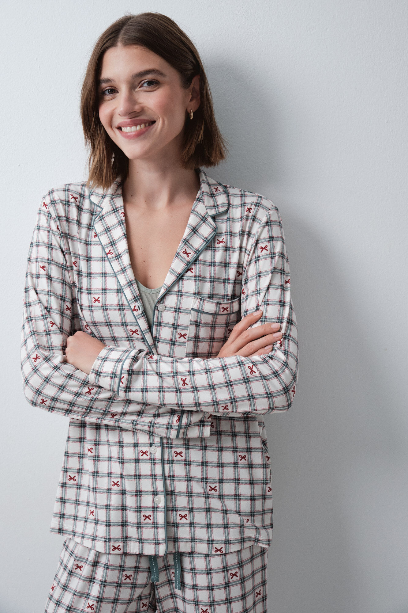 Women'secret Plaid classic pyjamas with bows