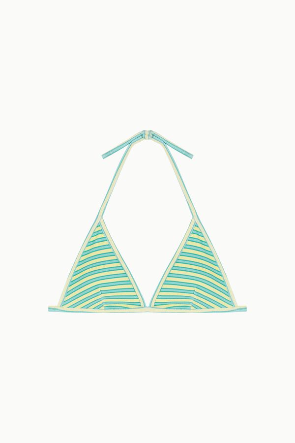 Cotton Sail Top bikini tri&aacute;ngulo rayas estampado